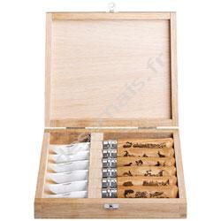 OPINEL Lot de 6 Couteaux Tradition N°8 Gravure Animalia - vue 2