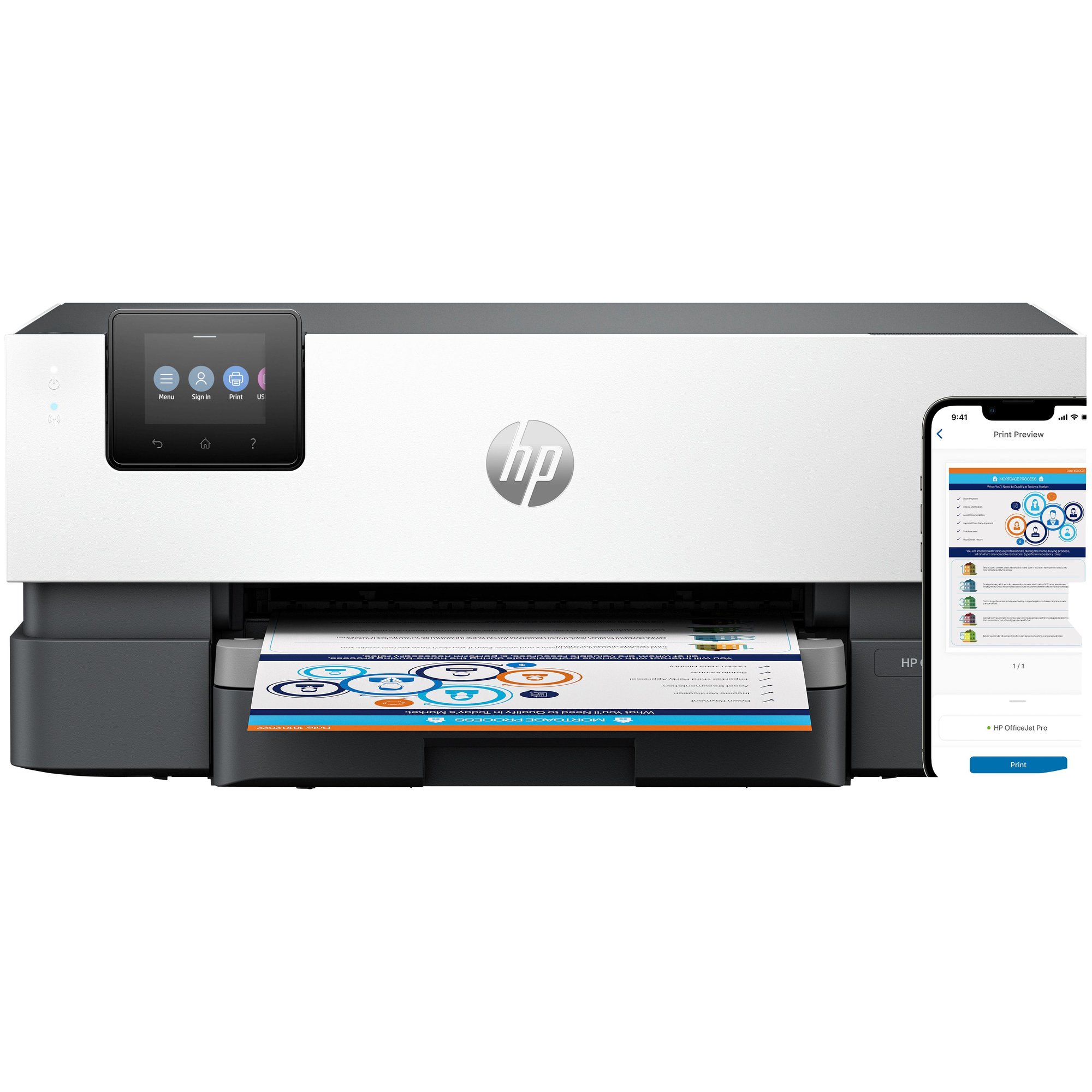 HP OfficeJet Pro 9110b Sans fil Couleur Imprimante, Impression recto-verso