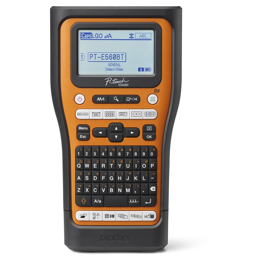 Brother PT-E560BTSP imprimante pour étiquettes Transfert thermique 180 x 180 DPI 30 mm/sec Sans fil et filaire HSE/TZe Bluetooth QWERTY