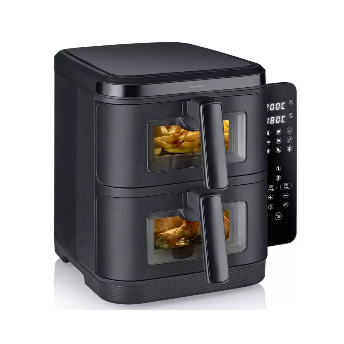 Severin - Friteuse sans huile 2x5.5l 2600w noir FR2468