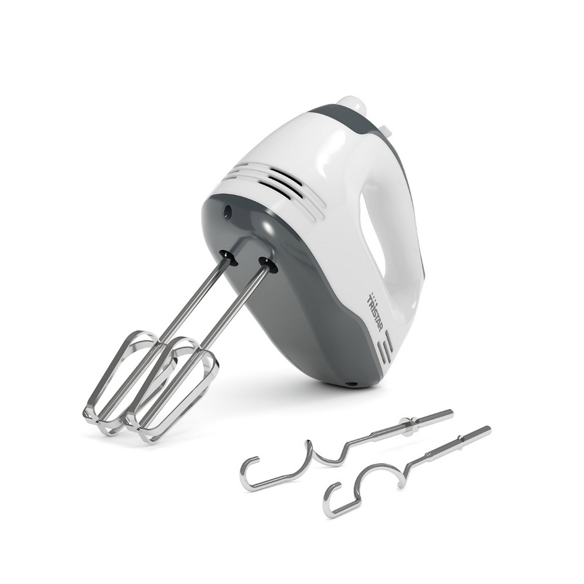 Tristar Batteur 5 Vitesses Réglables Design Ergonomique Fouets et Crochets Inox Pièces Compatibles Lave Vaisselle Sans BPA Compact et Pratique Avec Bouton Éjecteur MX 4203 - vue 2