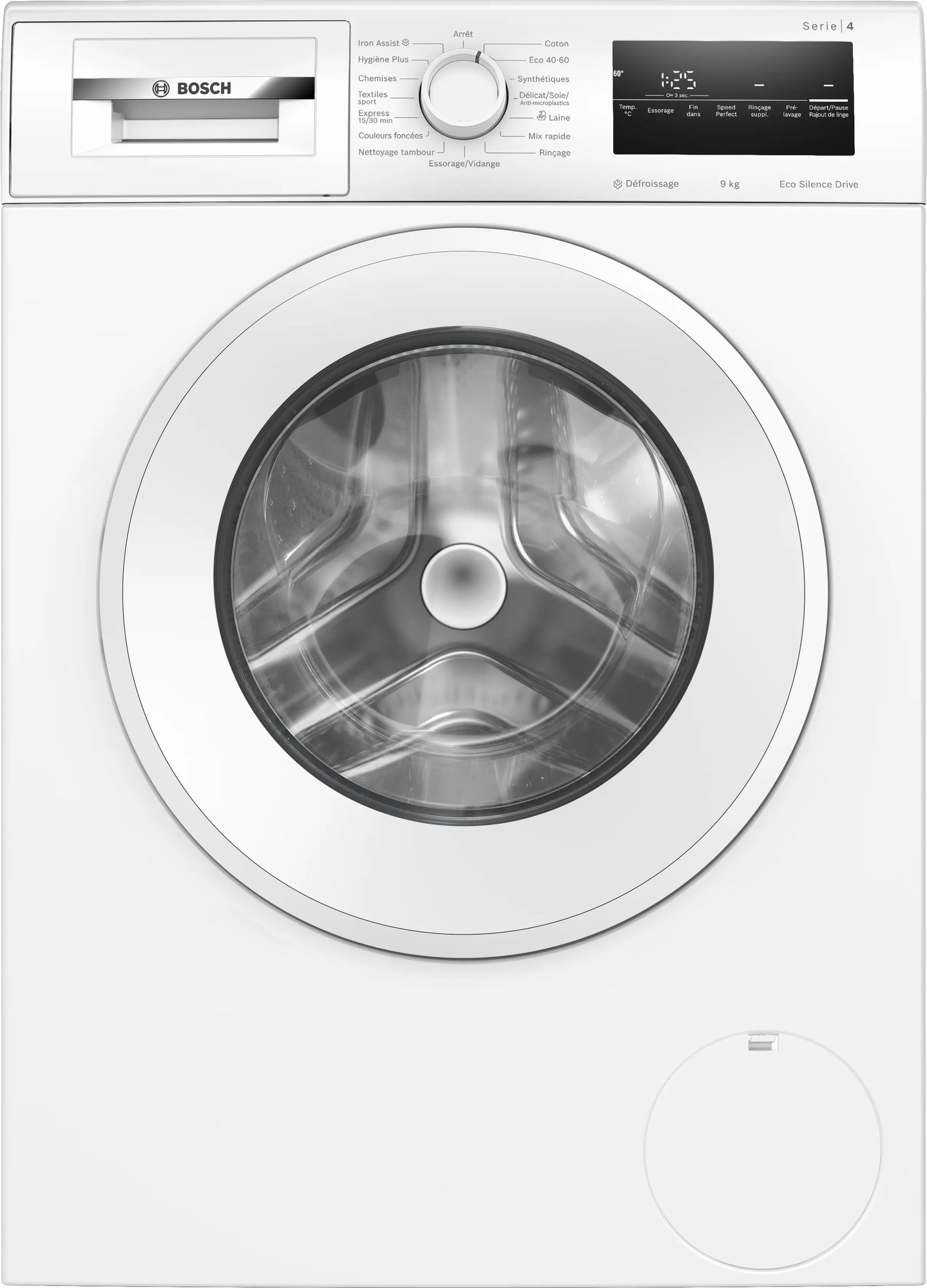 Lave linge hublot BOSCH WAN2827ZFR SER4 9 kg Induction L60cm Classe A 1400 trsmin Vapeur - vue 2