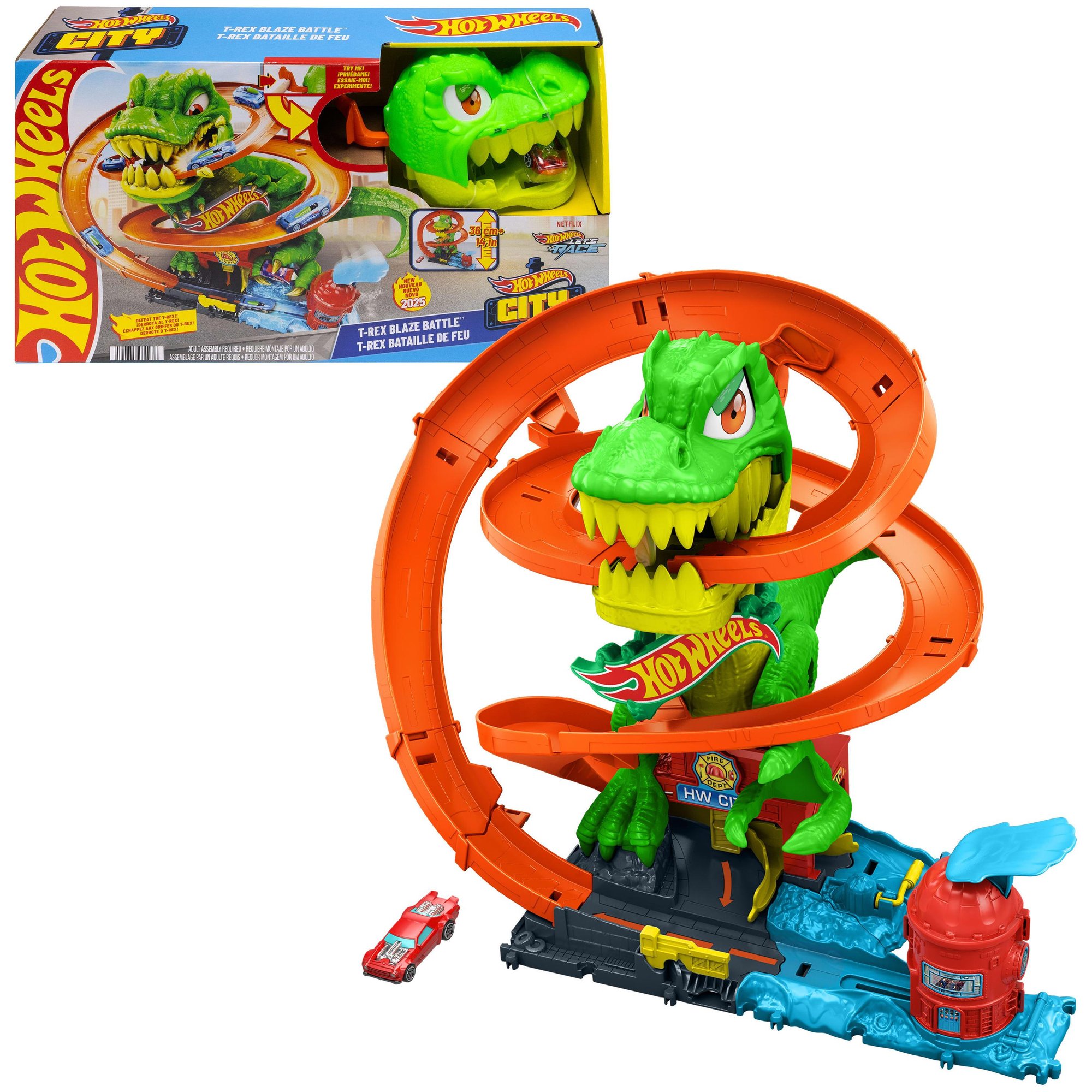 Hot Wheels City - T-Rex Bataille de Feu