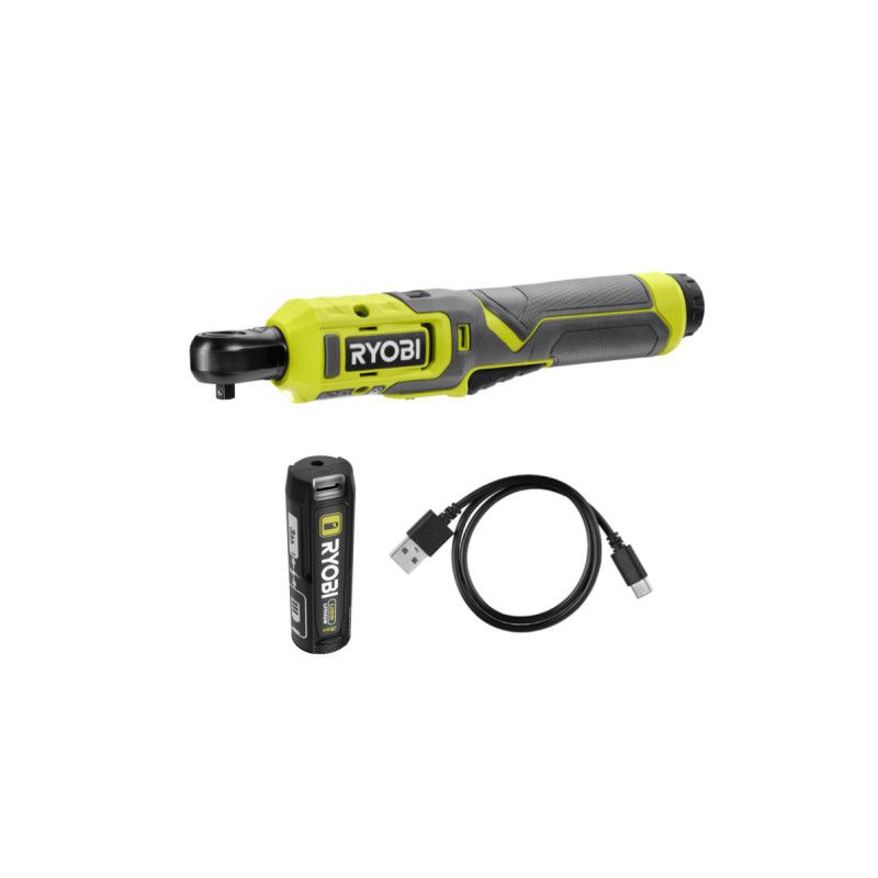 Pack RYOBI 4V Clé à cliquet RR14W4 0 14 1 Batterie 3 0Ah Câble USB