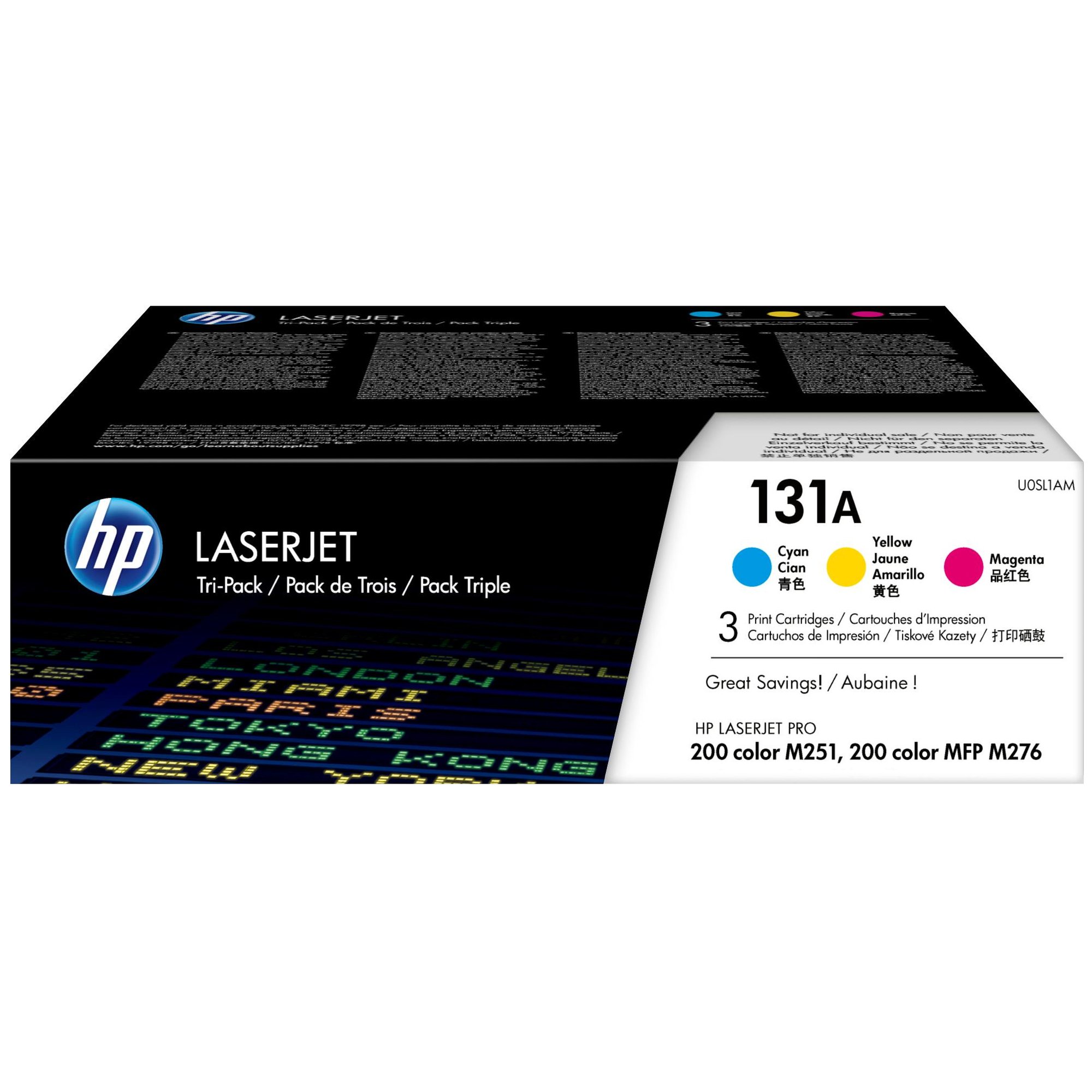 HP Pack de 3 U0SL1AM Cyan et Jaune - vue 9