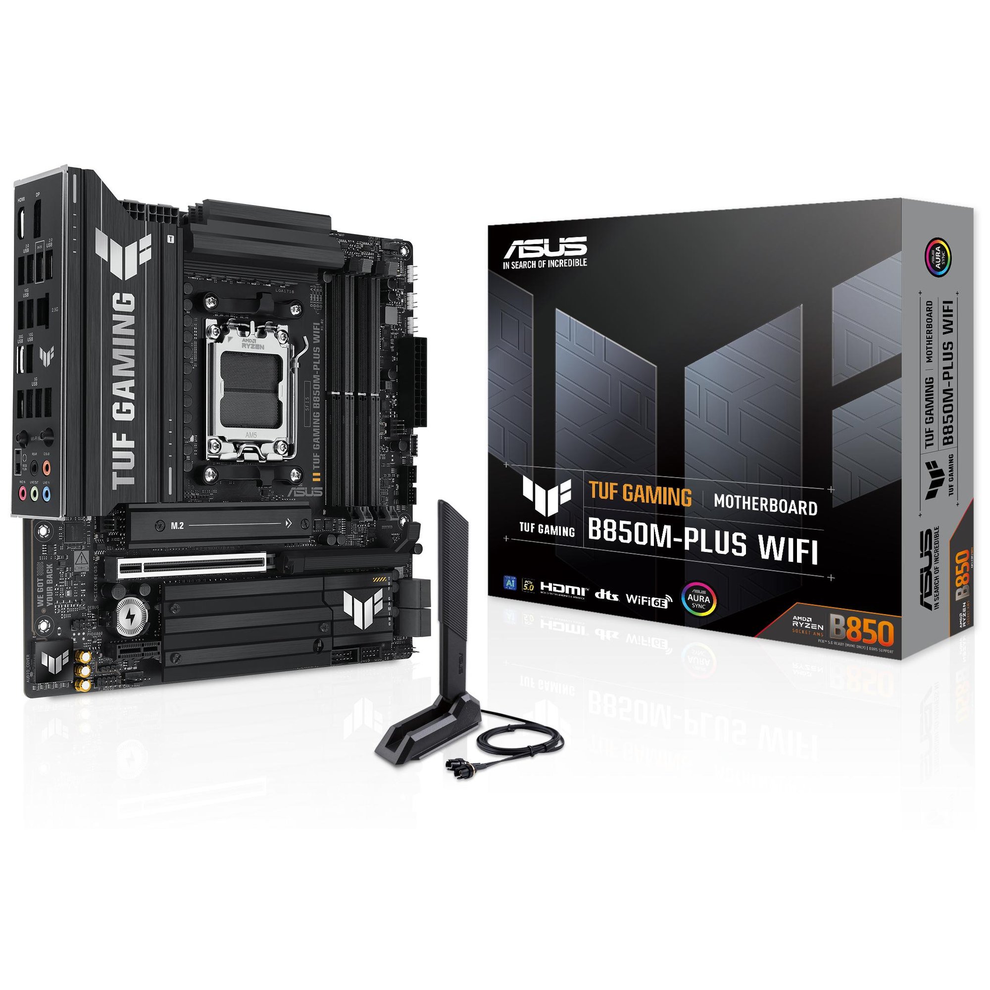 ASUS TUF GAMING B850M PLUS WIFI - vue 3
