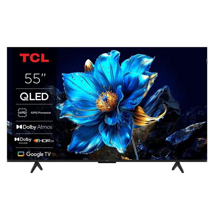 TCL 55T69C 55" 140 cm QLED Direct LED TV 4K HDR TV Smart Google TV Dolby Vision & Atmos Game Master Motion Clarity Compatible Google Assistant & Alexa