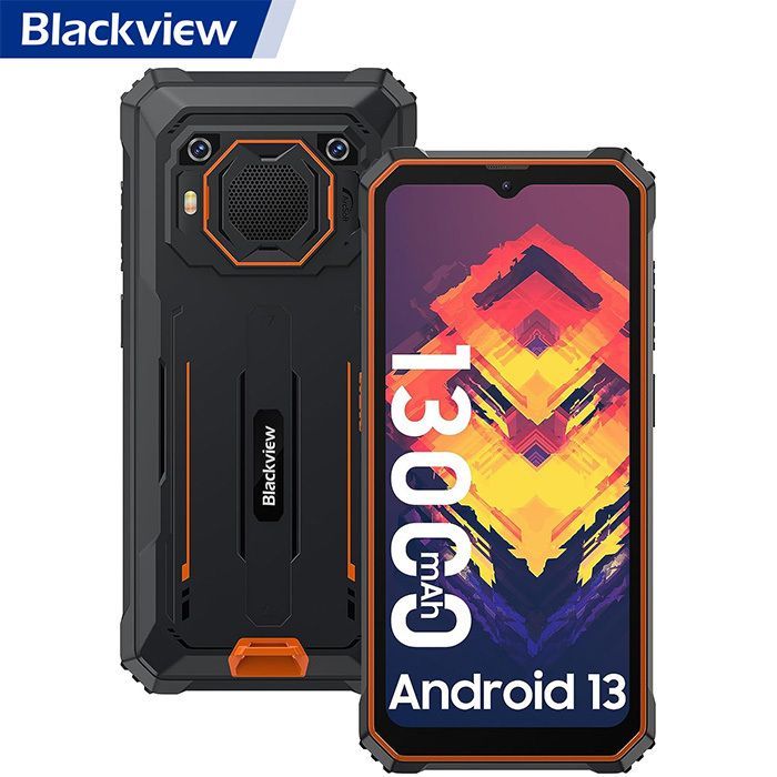 Blackview BV6200 Téléphone Portable Incassable 6 56 Android 13 13000mAh 8Go+ 8MP+13MP IP68 Étanché Face ID Dual SIM - vue 2