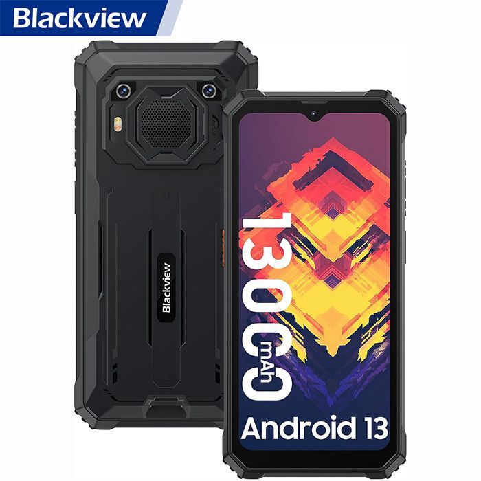 Blackview BV6200 Téléphone Portable Incassable 6 56 Android 13 13000mAh 8Go+ 8MP+13MP IP68 Étanché Face ID Dual SIM - vue 3