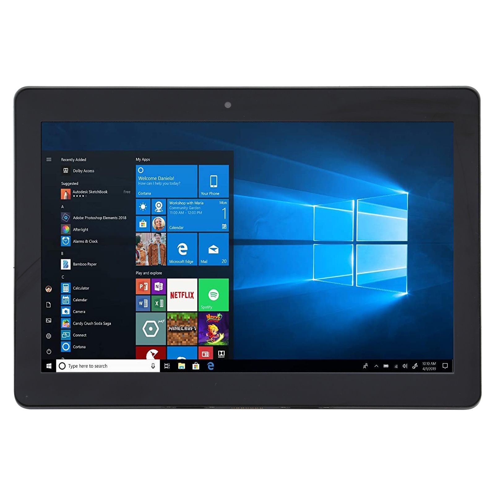 Tablette Tactile 10 pouces Windows 10 Quad Core 4Go RAM + 64Go ROM Noir + SD 128Go YONIS