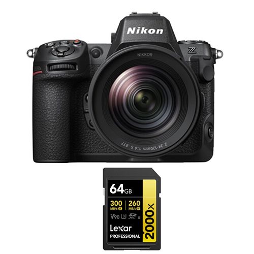 Nikon Z8 Kit Z 24 120mm+Lexar carte mémoire SDXC professionnelle UHS II