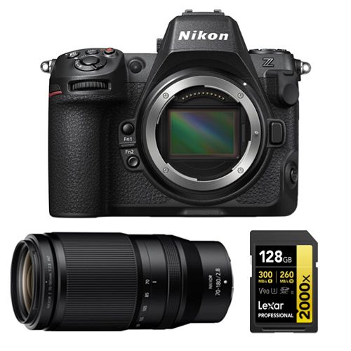 Nikon Z8 Boîtier+Nikon Z 70 180mm F2.8 NIKKOR+Lexar Carte mémoire SDXC professionnelle UHS II