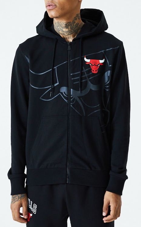 new era weat-shirt à capuche chicago bulls - piping hoody - M