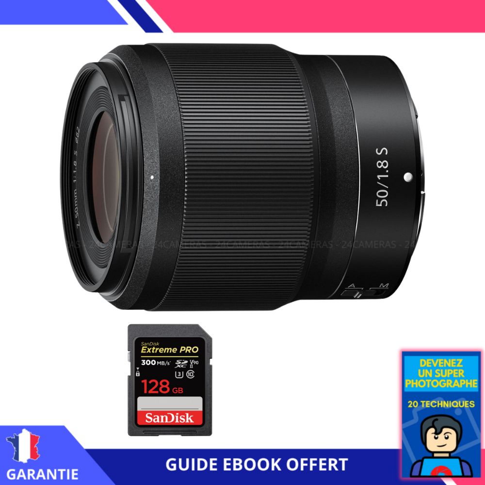 Nikon Z 50mm f1.8 + 1 SanDisk UHS II 300 MB/ + Ebook 'Devenez Un Super Photographe' Objectif Nikon Z pour Nikon Hybride - vue 3