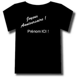 Tee Shirt Joyeux Anniversaire Avec Un Prenom Taille L Rakuten