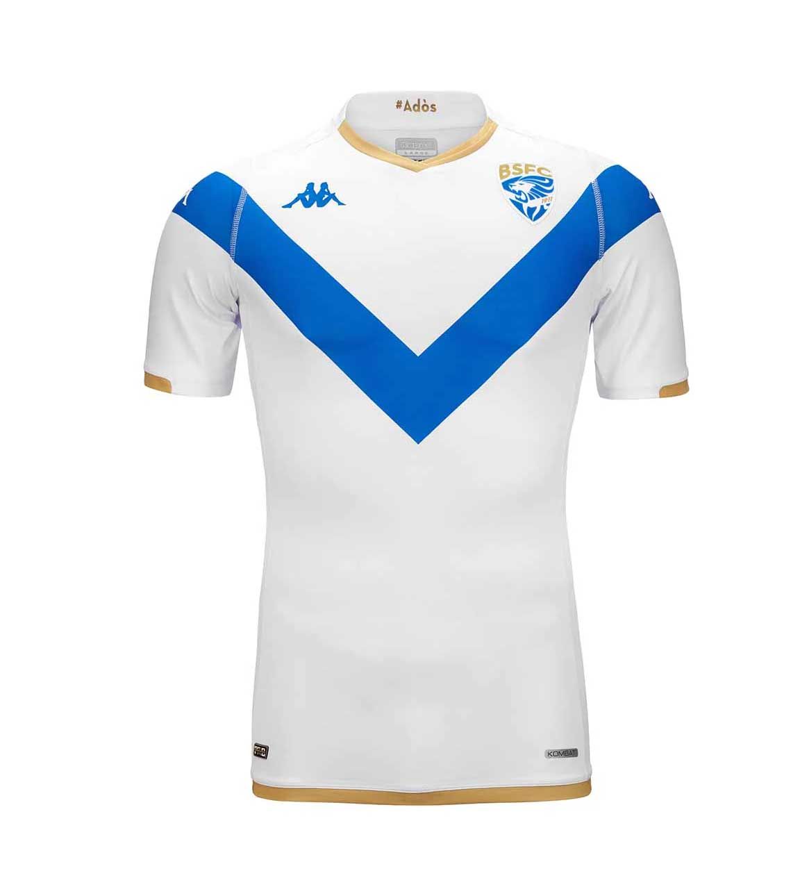 maillot kombat pro away domicile brescia calcio officiel football homme blanc bleu - XL