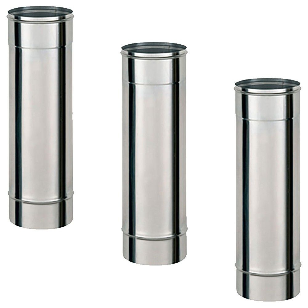 Lot de 3 TI500 Conduit simple paroi pour bois fioul longueur 50 cm Ø120