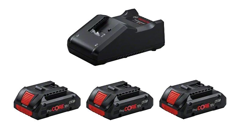 Pack de 3 batteries 18V ProCORE 4Ah + chargeur GAL 18V 40 BOSCH Starter Set - vue 2