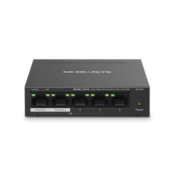 Mercusys MS105GP commutateur réseau Gigabit Ethernet 101001000 Connexion Ethernet supportant 'alimentation via ce port PoE Neuf - vue 3