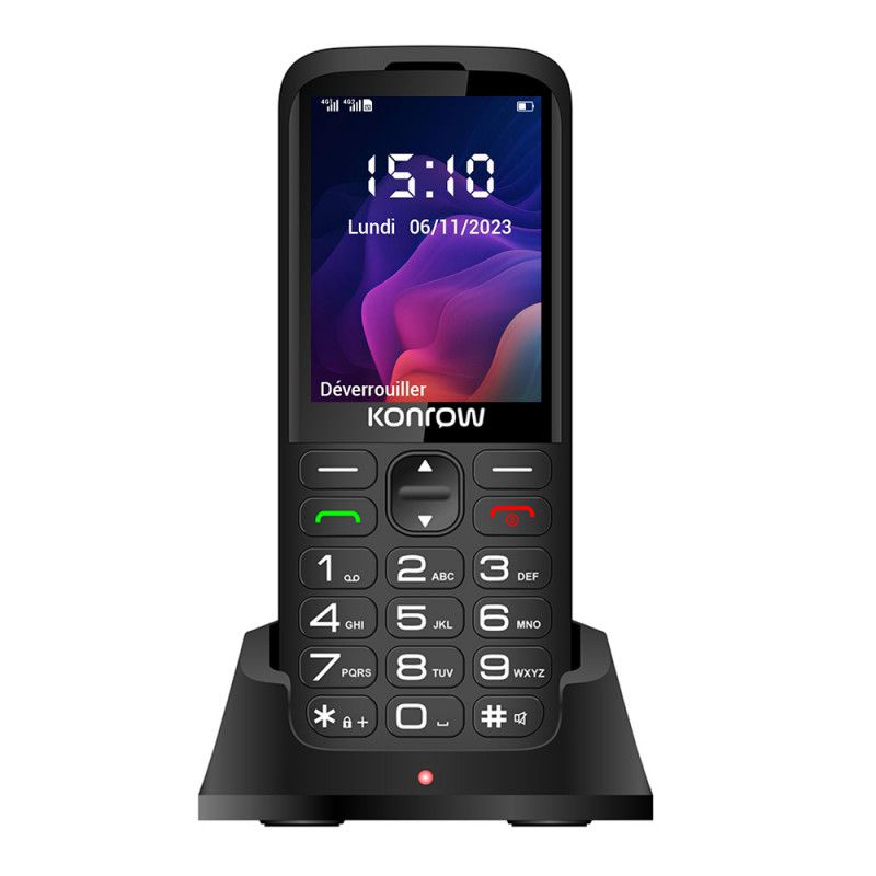 Konrow Senior 280 Next 4G 2.8'' Double Sim Avec Station de charge