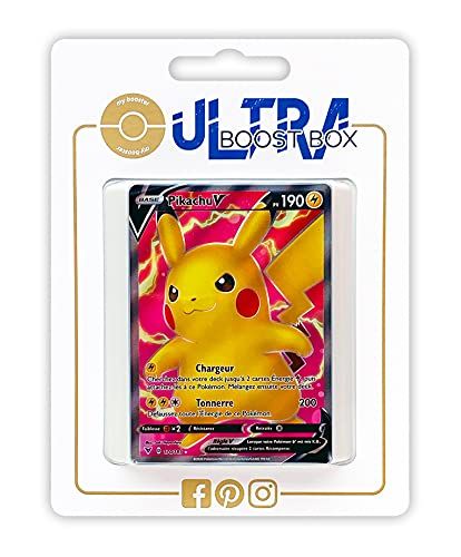 Pikachu V 170 185 Full Art - Ultraboost X Epée Et Bouclier 4 Voltage Éclatant - Coffret De 10 Cartes Pokémon Françaises