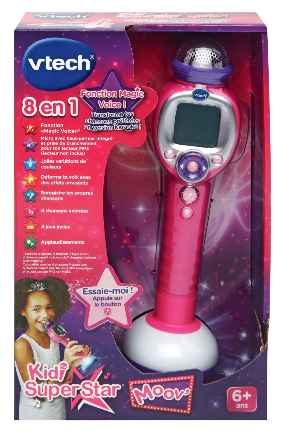 Micro Karaoké Enfant Vtech Kidi Super Star Moov' Rose - 6 Ans Et +