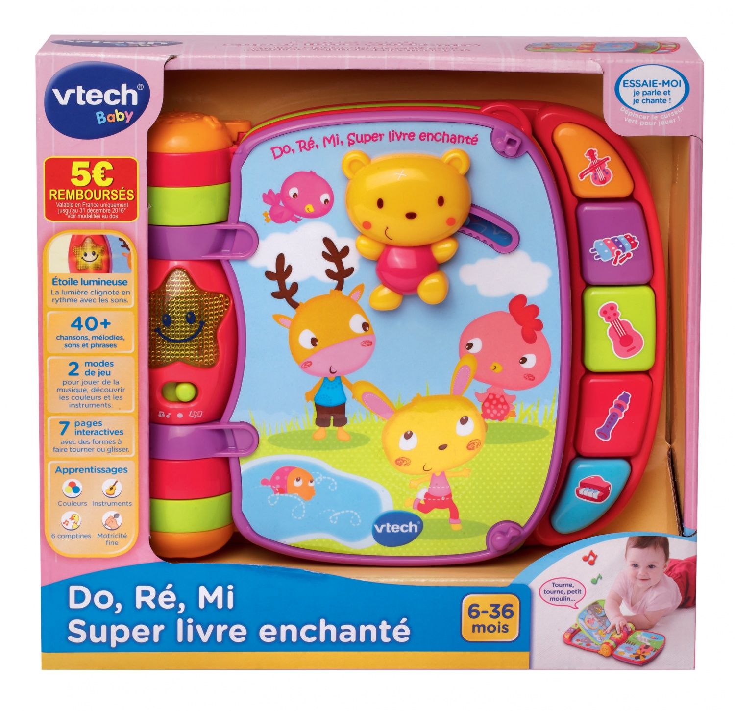 VTech 166705 Jouet Musical Do Ré Mi Super Livre Enchanté Version FR - vue 8