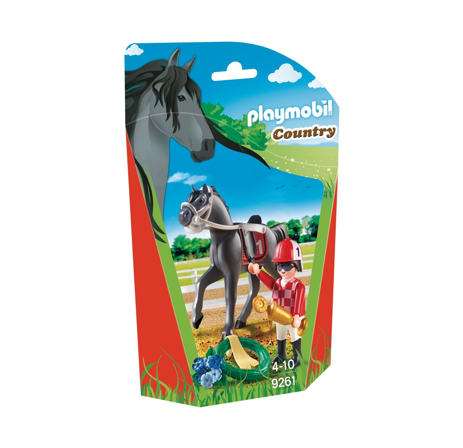 Playmobil 9261 - Jockey Avec Cheval De Course