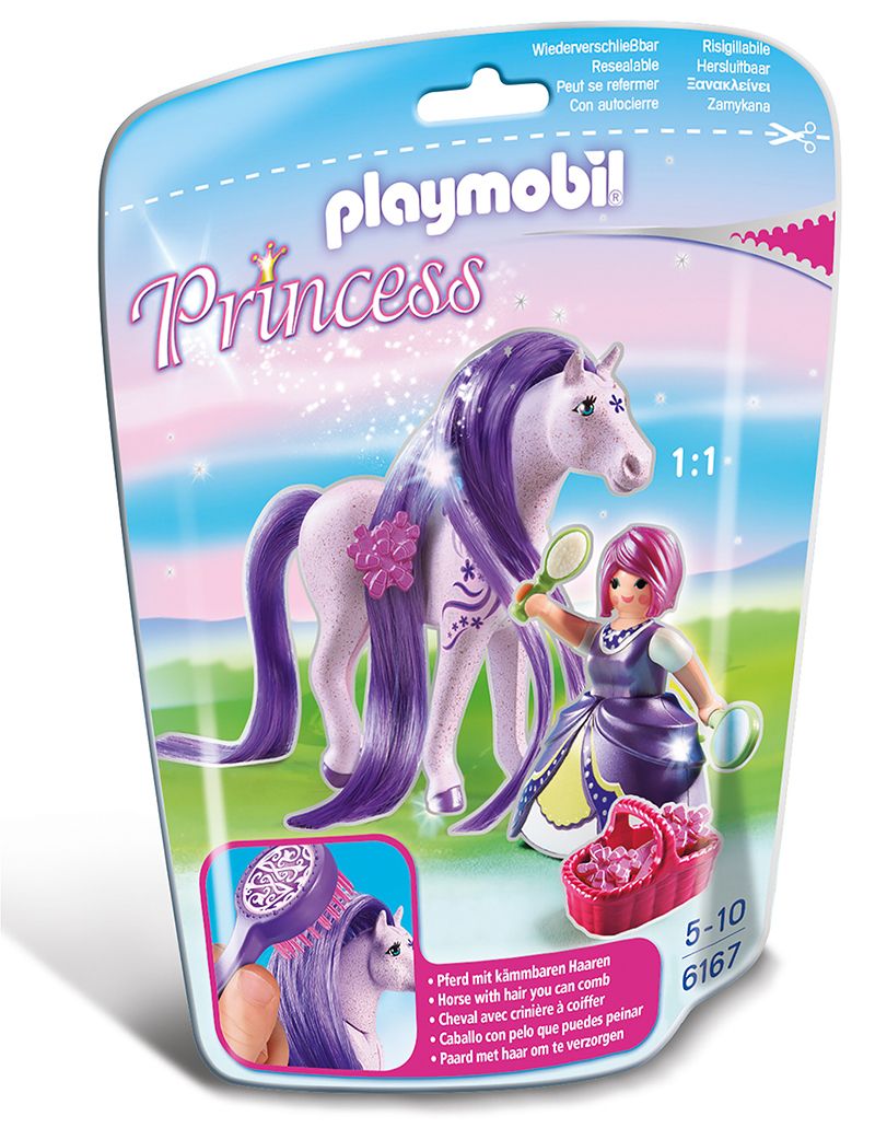 Playmobil 6167 Princesse Avec Cheval À Coiffer
