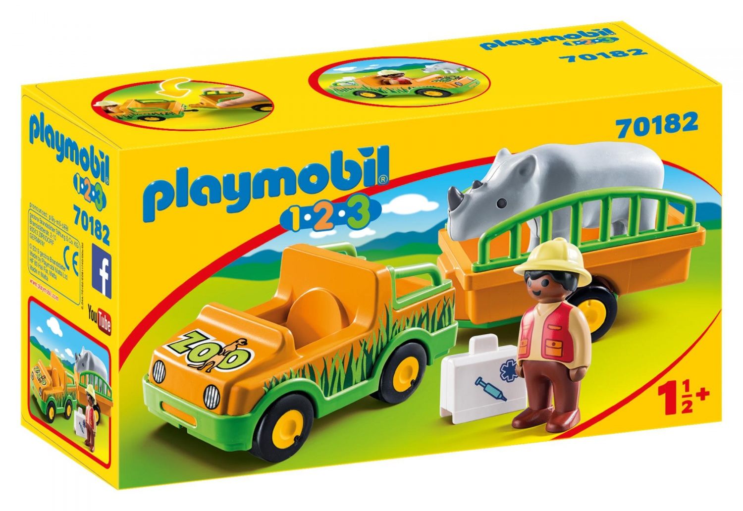 Playmobil 70182 Vétérinaire Avec Véhicule Et Rhinocéros