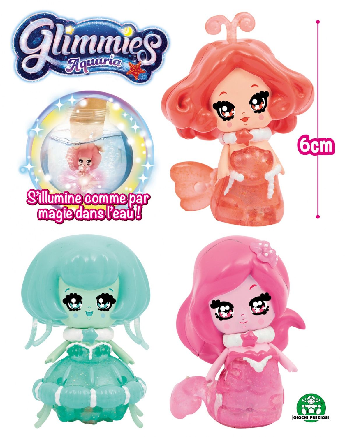 Glimmies Blister 3 Glimmies Aquaria 6 Cm Dont 2 Glimmies Exclusives
