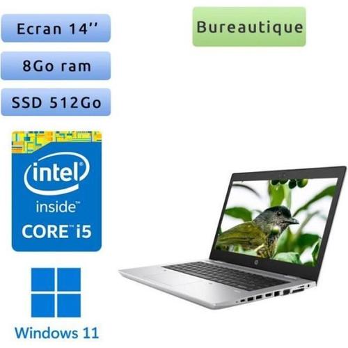 HP HP Probook 640 G4 - Windows 11 - i5 8Go 512Go SSD - 14 - Webcam - Ordinateur Portable PC Argent