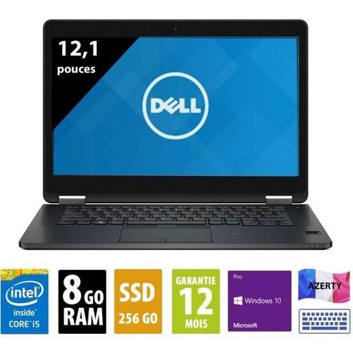 Dell Latitude E7270 - 12,1 Pouces - Core i5-6300U@2,40Ghz - 8Go Ram - 256Go SSD - Wsxga (1600X900) - Windows 10 Pro