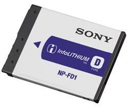 Sony InfoLithium D-type NP-FD1 - Pile pour appareil photo Li-Ion 680 mAh - pour Cyber-shot DSC-G3, T1B, T500, DSCT70, DSC-T700, T77, T90, T900, T99, TX1, TX5, TX7, TX9