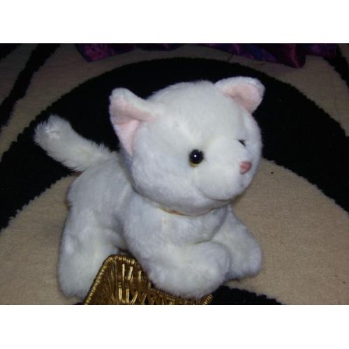 Petit Chat Blanc En Peluche Peluche Rakuten