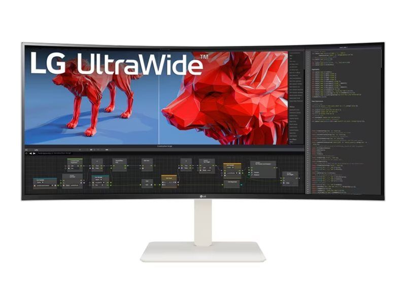 LG UltraWide 38WR85QC-W - Écran LED - incurvé - 38 (37.5 visualisable) - 3840 x 1600 WQHD+ @ 144 Hz - Nano IPS - 450 cd/m² - 1000:1 - DisplayHDR 600 - 1 ms - 2xHDMI, DisplayPort, USB-C -...