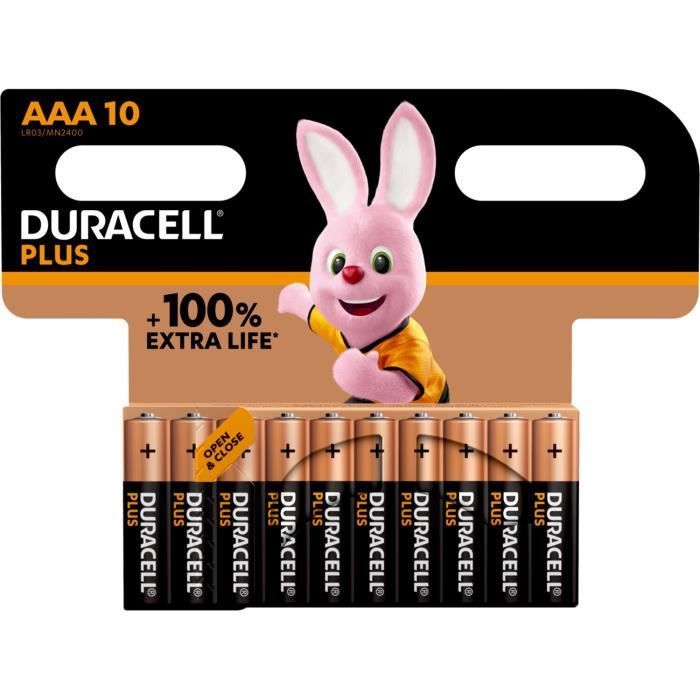 Duracell Plus 163584 Lot de 10 Piles alcalines AAA LR03 MN2400 1 5 V - vue 2