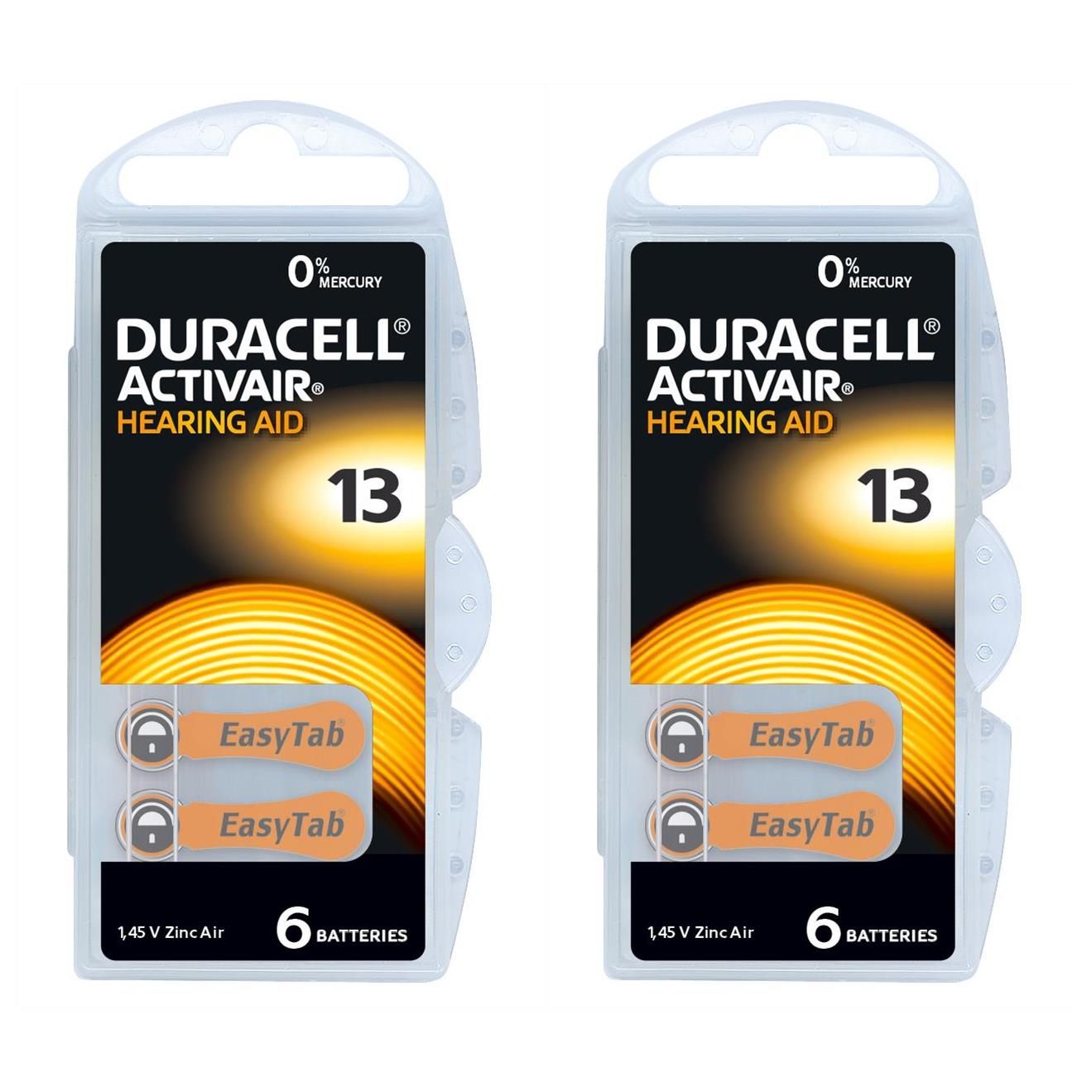 DURACELL Lot de 6 Blisters de 6 Piles auditives ACTIVAIR Easytab DA 13 1 45V - vue 4
