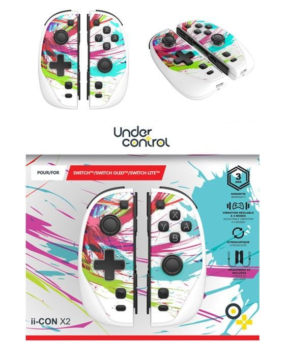 Manettes Switch Joycons Street Art Duo Pro Pack Pour Nintendo Switch + Dragonnes Tous Ensemble Pour Jouer