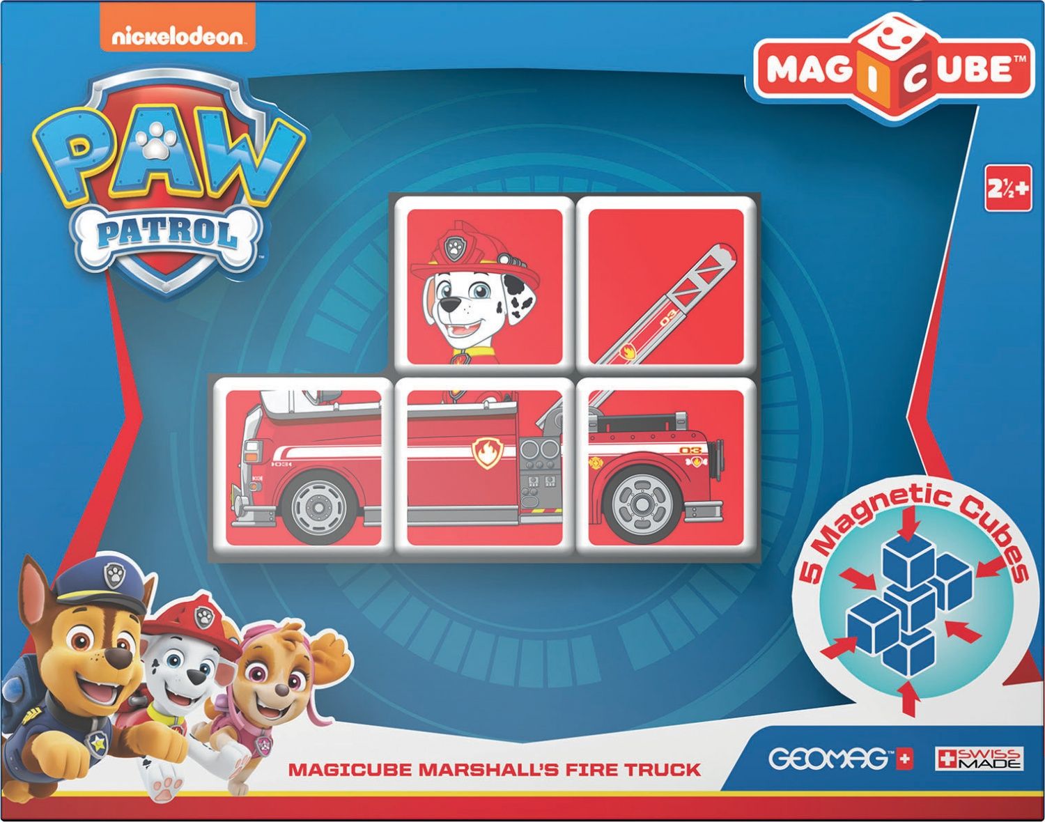 Paw Patrol Magicube Pat' Patrouille Vehicule De Marcus 5 Cubes Asst