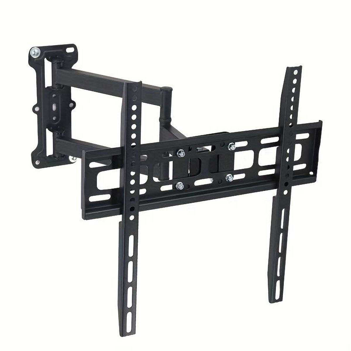 Support mural accroche TV bras articulé inclinable et orientable pour écrans plats 26" à 55" pouces VESA 200X200mm Noir-Visiodirect