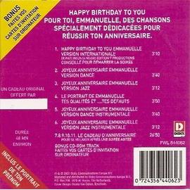 Joyeux Anniversaire Emmanuelle Cd Rakuten