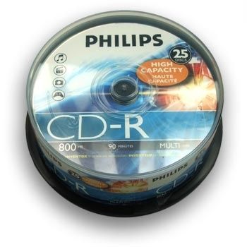 Philips CR8D8NB25 25 x CD R 800 Mo 90 min spindle