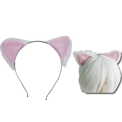 Serre Tete Oreille Chat Rose Blanc Pour Cosplay Deguisement Rakuten