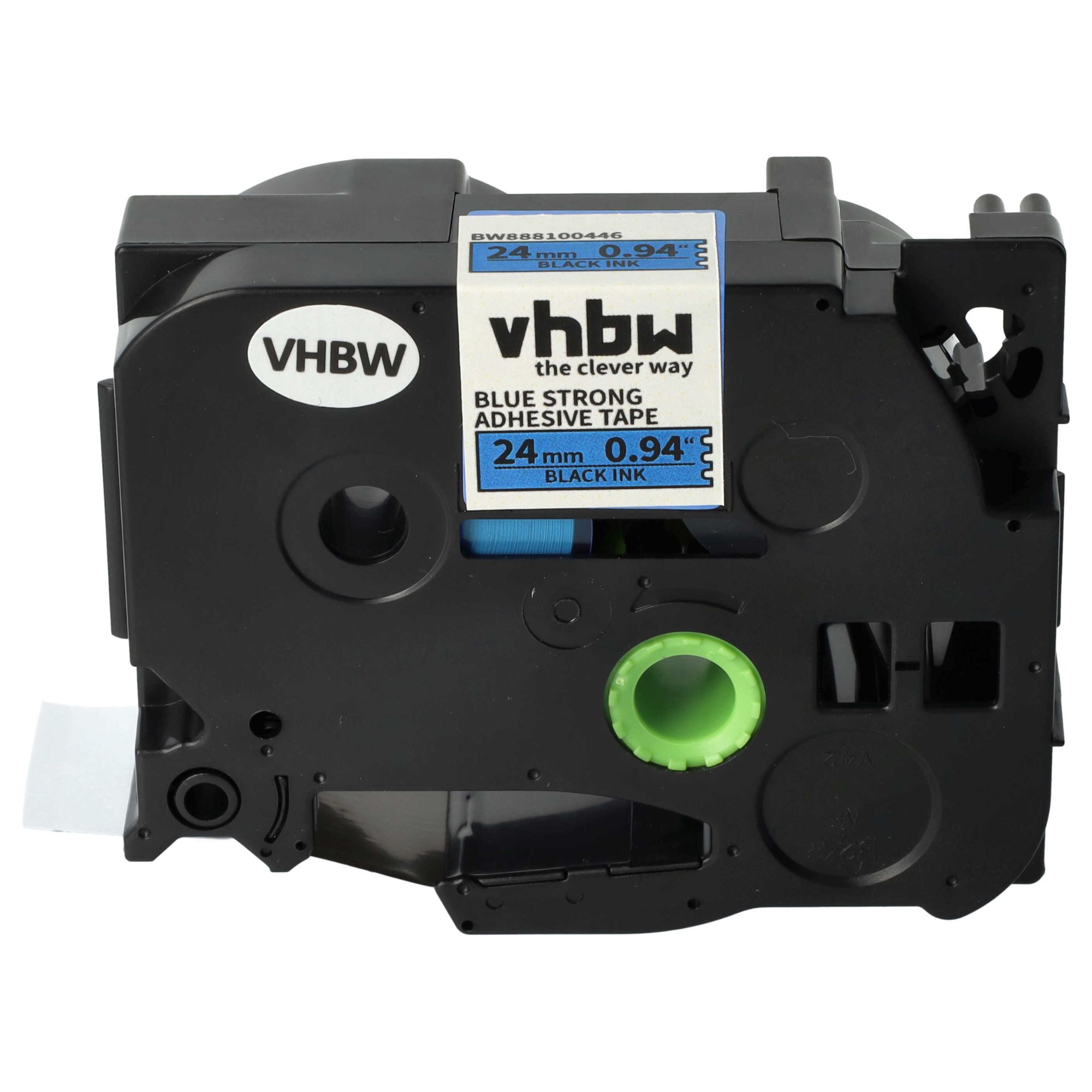 vhbw 1x Ruban compatible avec Brother PT P750TDI, P900W, P750W, P900, P900NW imprimante d'étiquettes 24mm Noir sur Bleu, extraforte