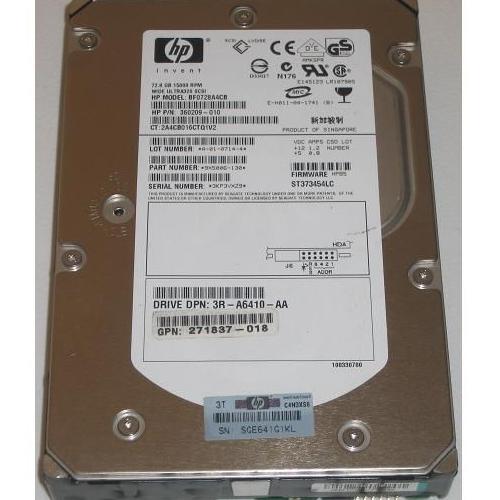Hp 271837-018 72.8Go U3 15K Rpm 3R-A6410-Aa Disque Dur, Sans Caddie