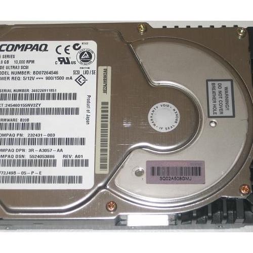 Compaq 5524053886 232431-003 72.8Go U3 10K Rpm 3R-A3057-Aa Disque Dur, Sans Caddie