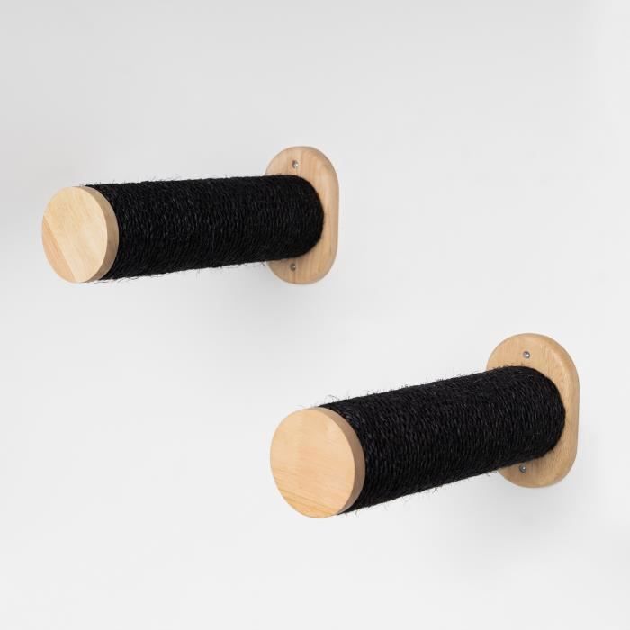 Arbre À Chat - Rhrquality Mur D'escalade Chats - Sets De Poteaux De Sisal (Blackline)