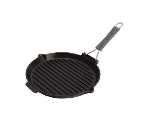 Grill fonte rond manche silicone rétractable 28 cm - vue 2