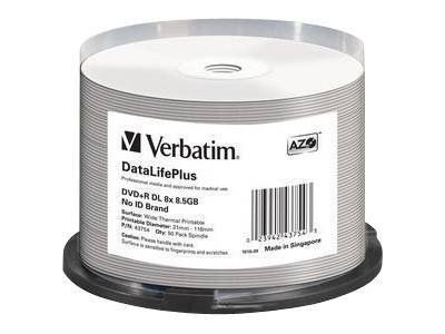 Verbatim DataLifePlus Professional 50 x DVD+R DL 8.5 Go 8x surface imprimable thermique large spindle